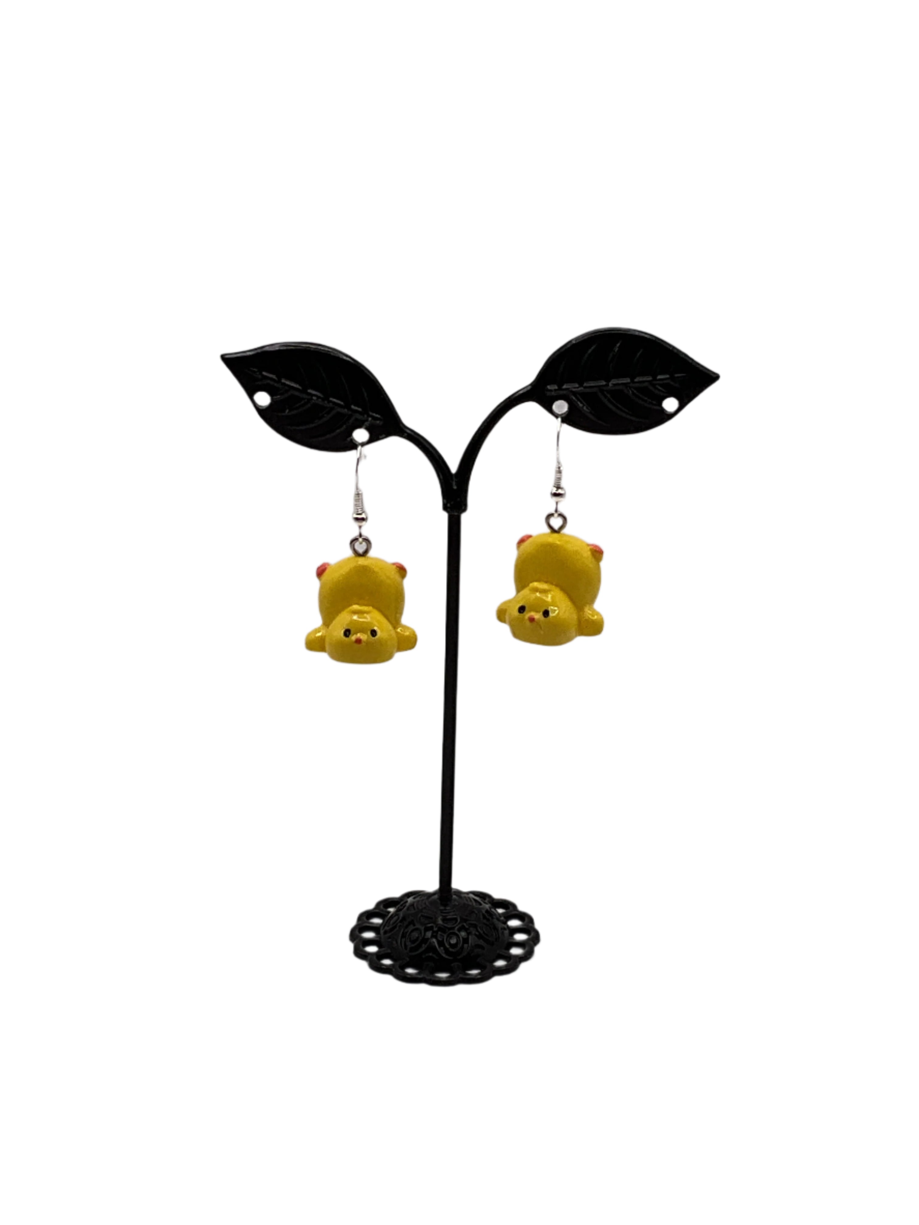 Upside-down chick earrings