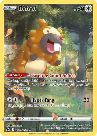 Bidoof GG29/GG70 - Crown Zenith Galarian Gallery Holofoil