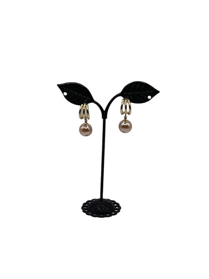 Dangling Tan Pearl Earrimgs