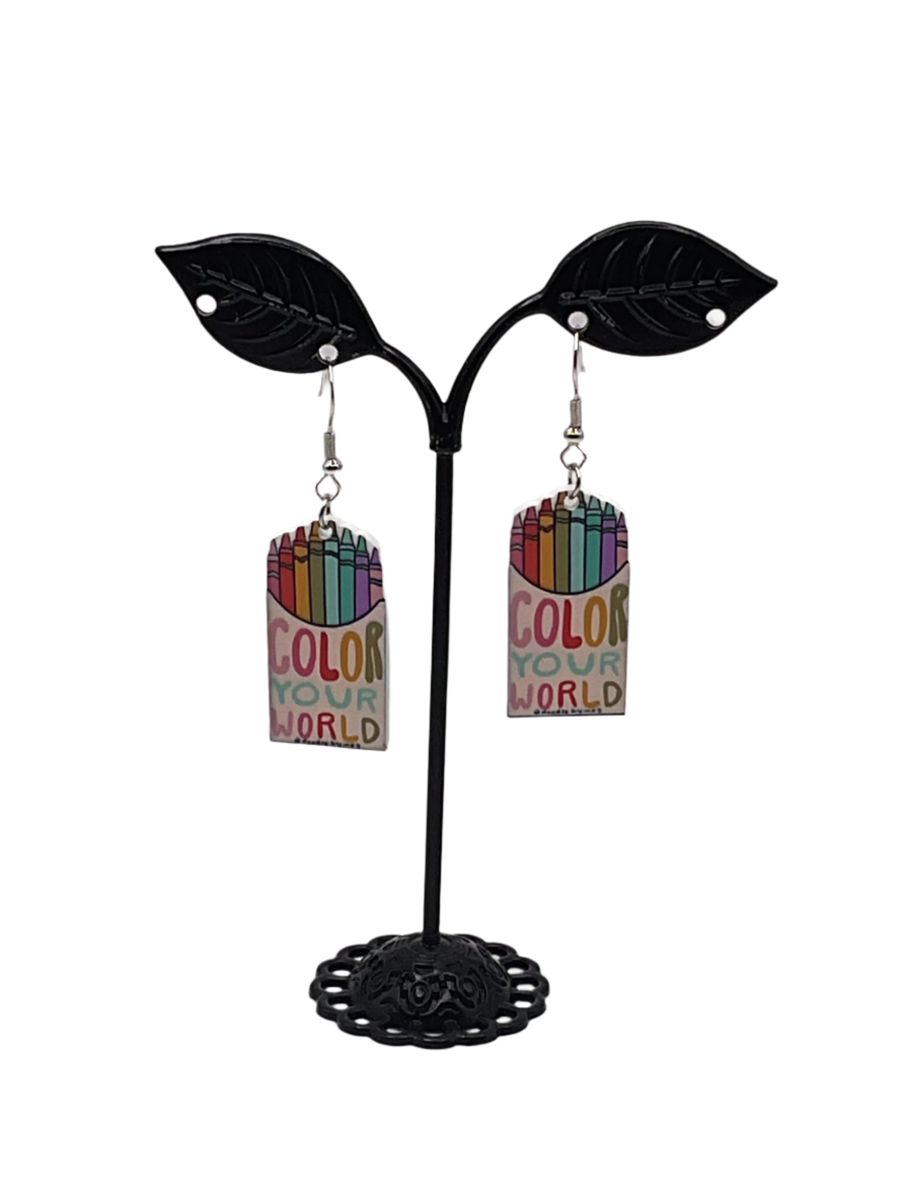 Color your world crayon earrings Main image