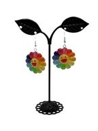 Rainbow Flower Smiley Face Earrings