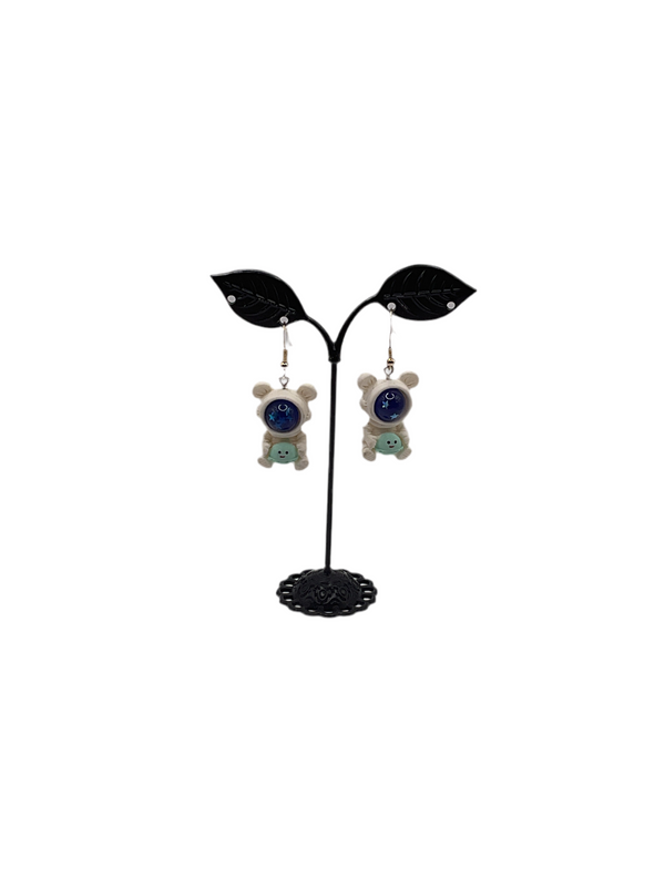 Bear astronaut earrings