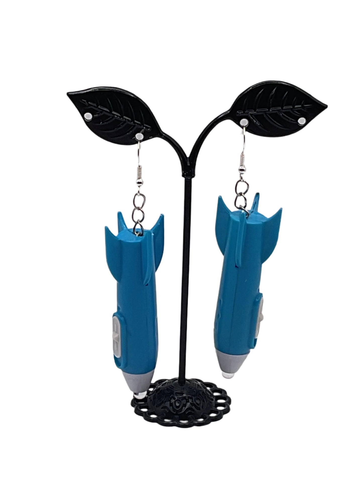 Blue Rocket Flash Light Earrings