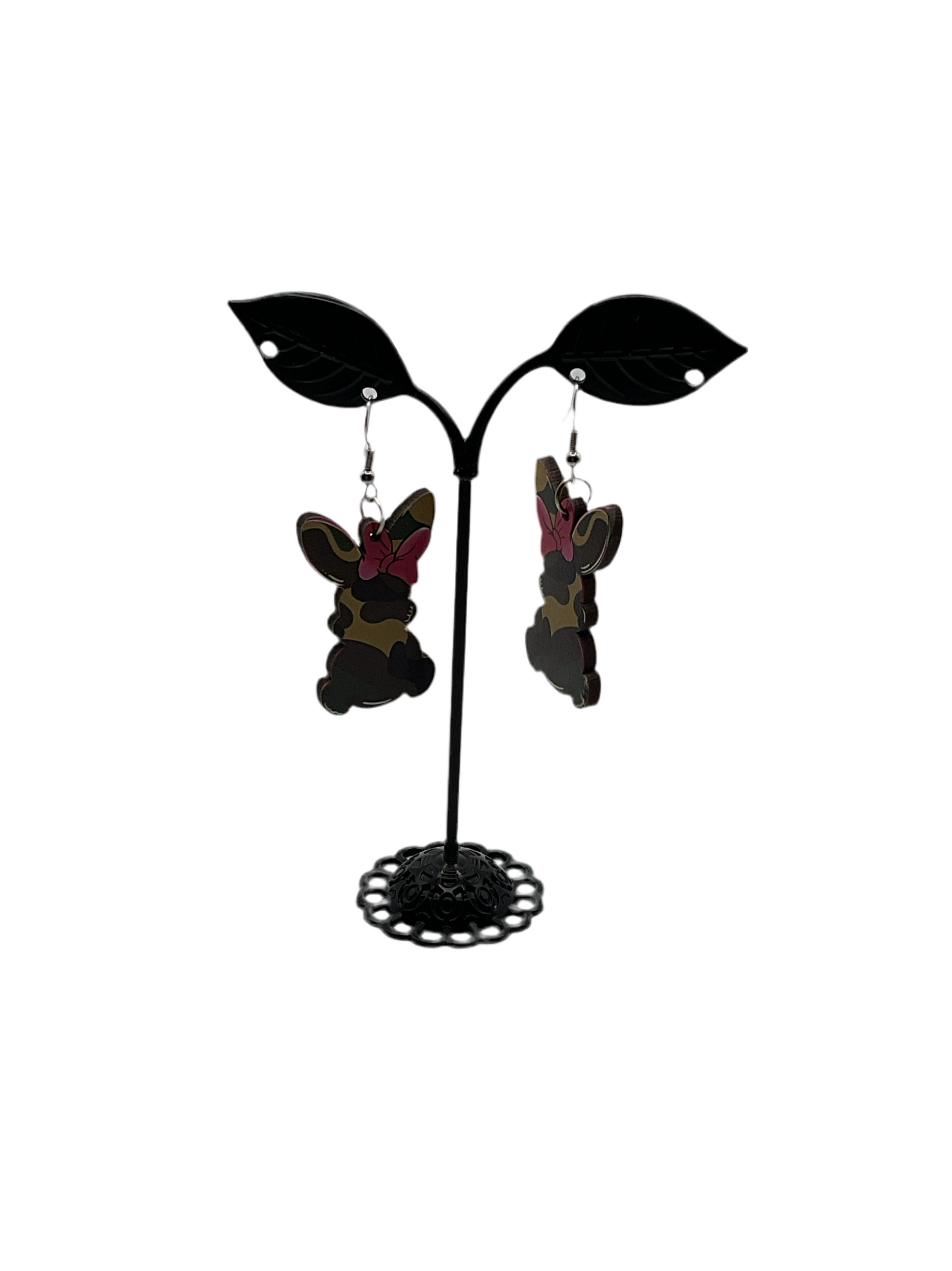 Camo bunny earrings