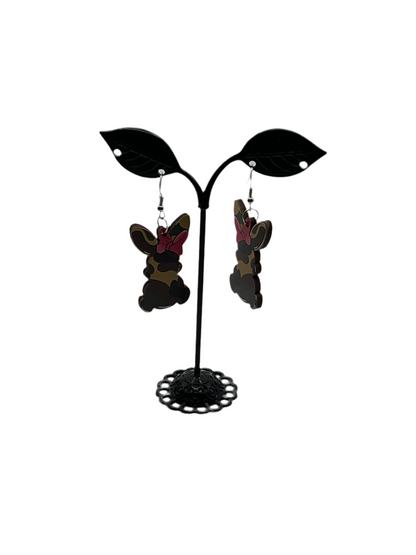 Camo bunny earrings