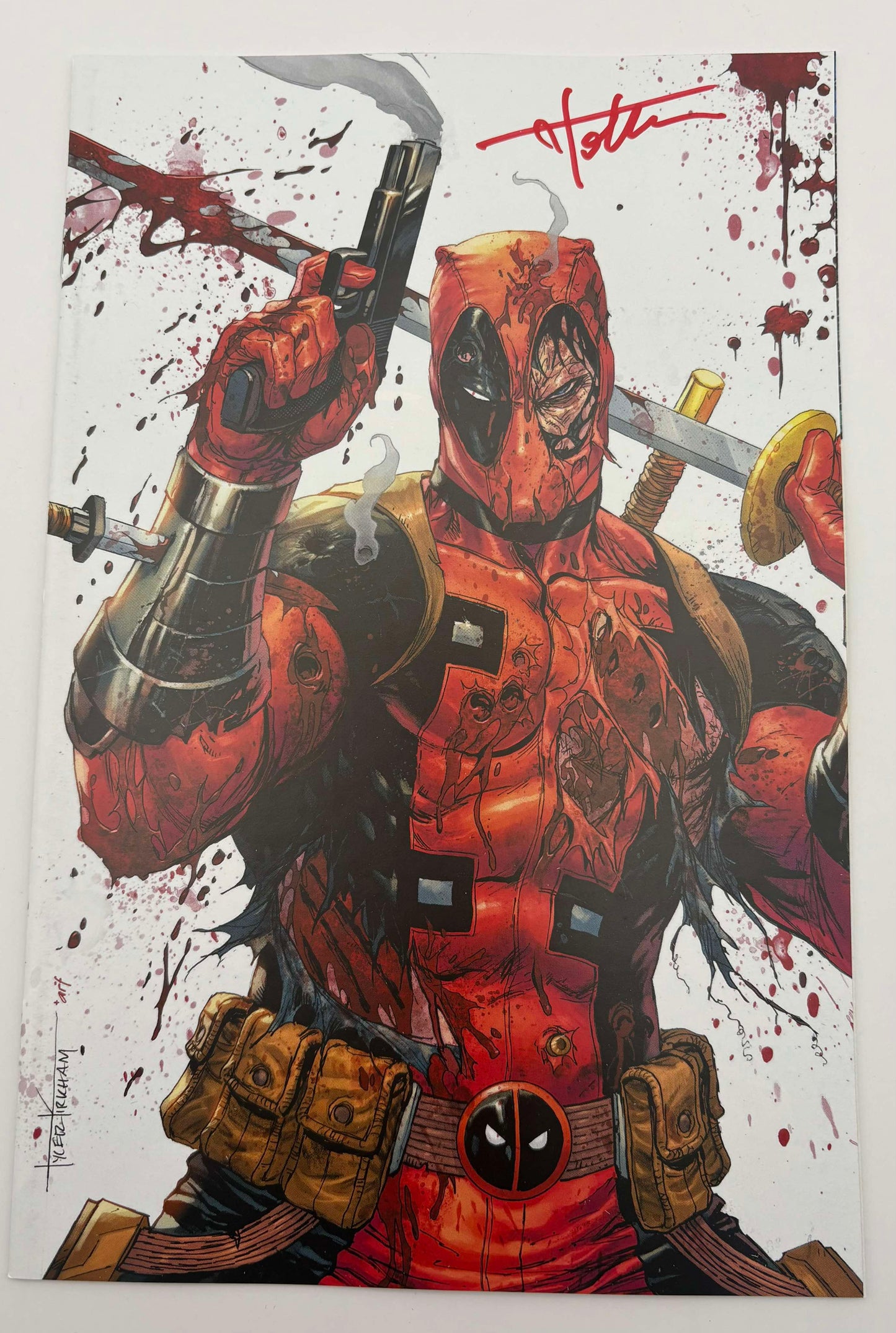 [Signed by Tyler Kirkham] Deadpool / Wolverine #1 Unknown Comics Tyler Kirkham Exclusive Virgin Var [IN STOCK] - Collectors World Toys