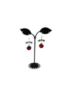 Red circle earrings