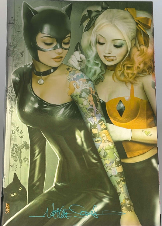 [Signed by Nathan Szerdy] [FOIL] HARLEY QUINN #31 NATHAN SZERDY (616) EXCLUSIVE CATWOMAN TATTOO FOIL VIRGIN VAR [IN STOCK] - Collectors World Toys