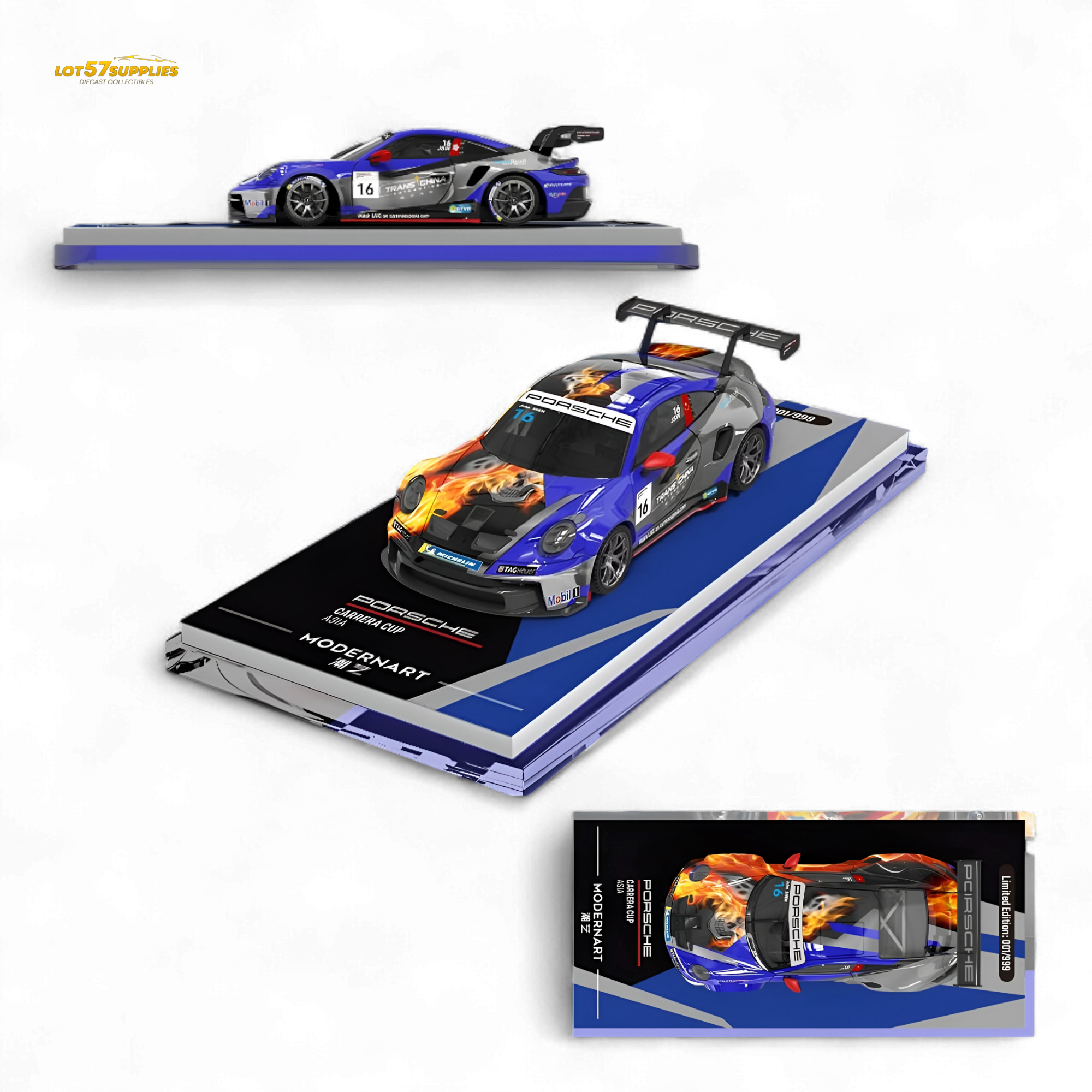 Modernart Porsche 911 GT3 Carrera Cup Asia Masters #16 - Ordinary 1:64 Main image