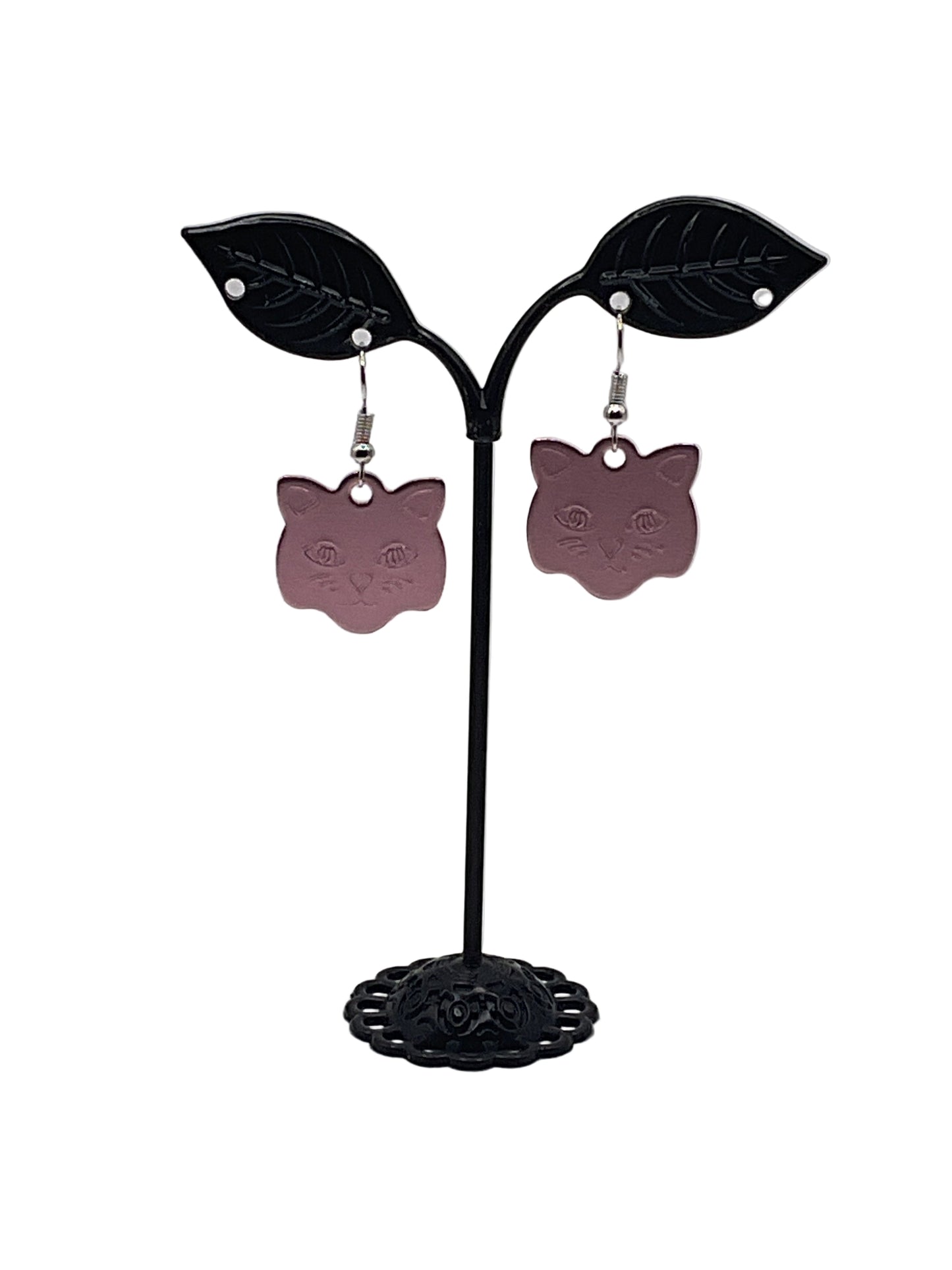 Cat Head Tag Earrings