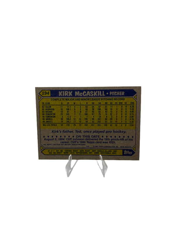 Topps Kirk McCaskill