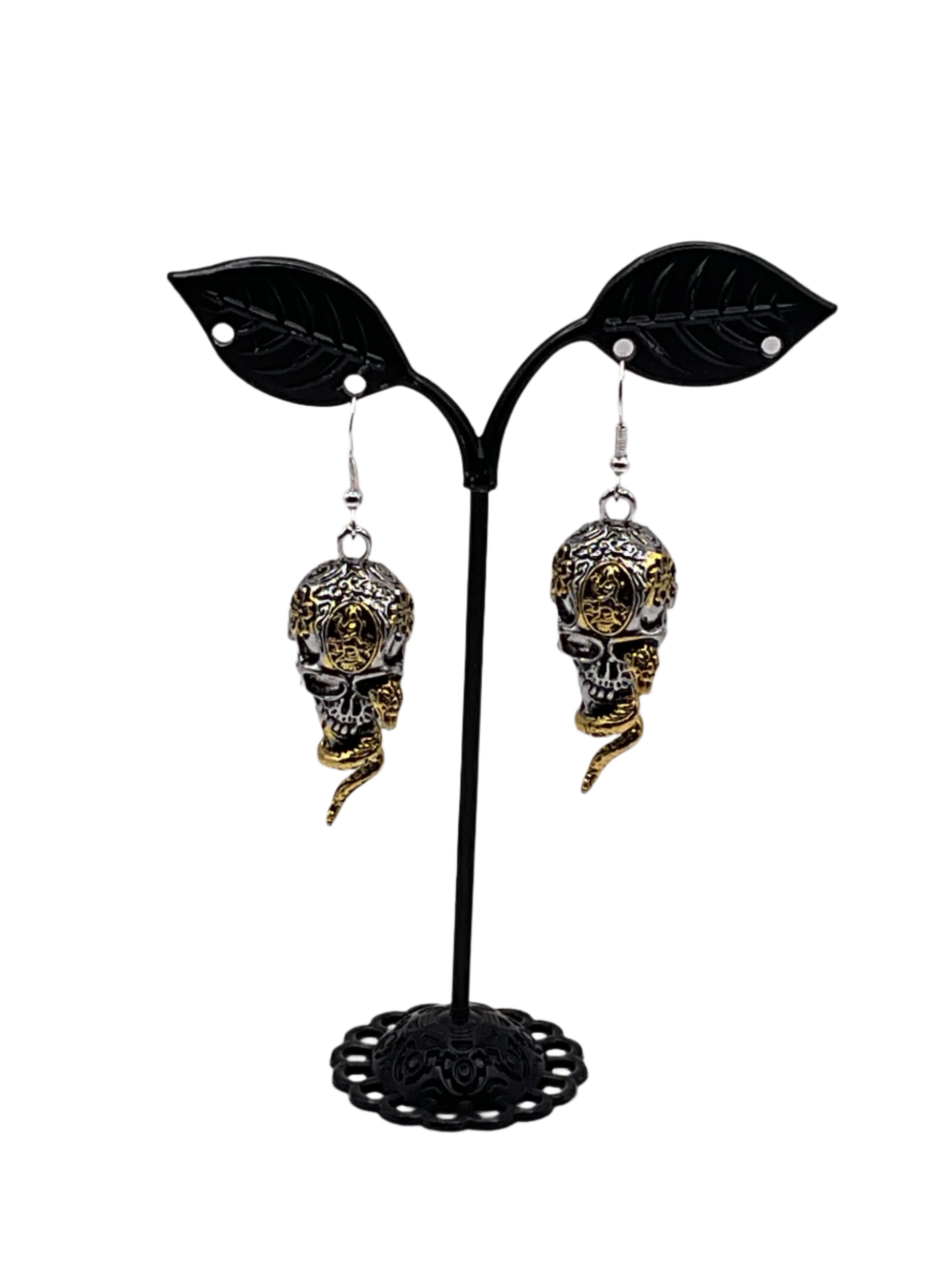 Skull and snake earrings Main image