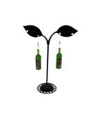 Green Wine Bottle Earrings