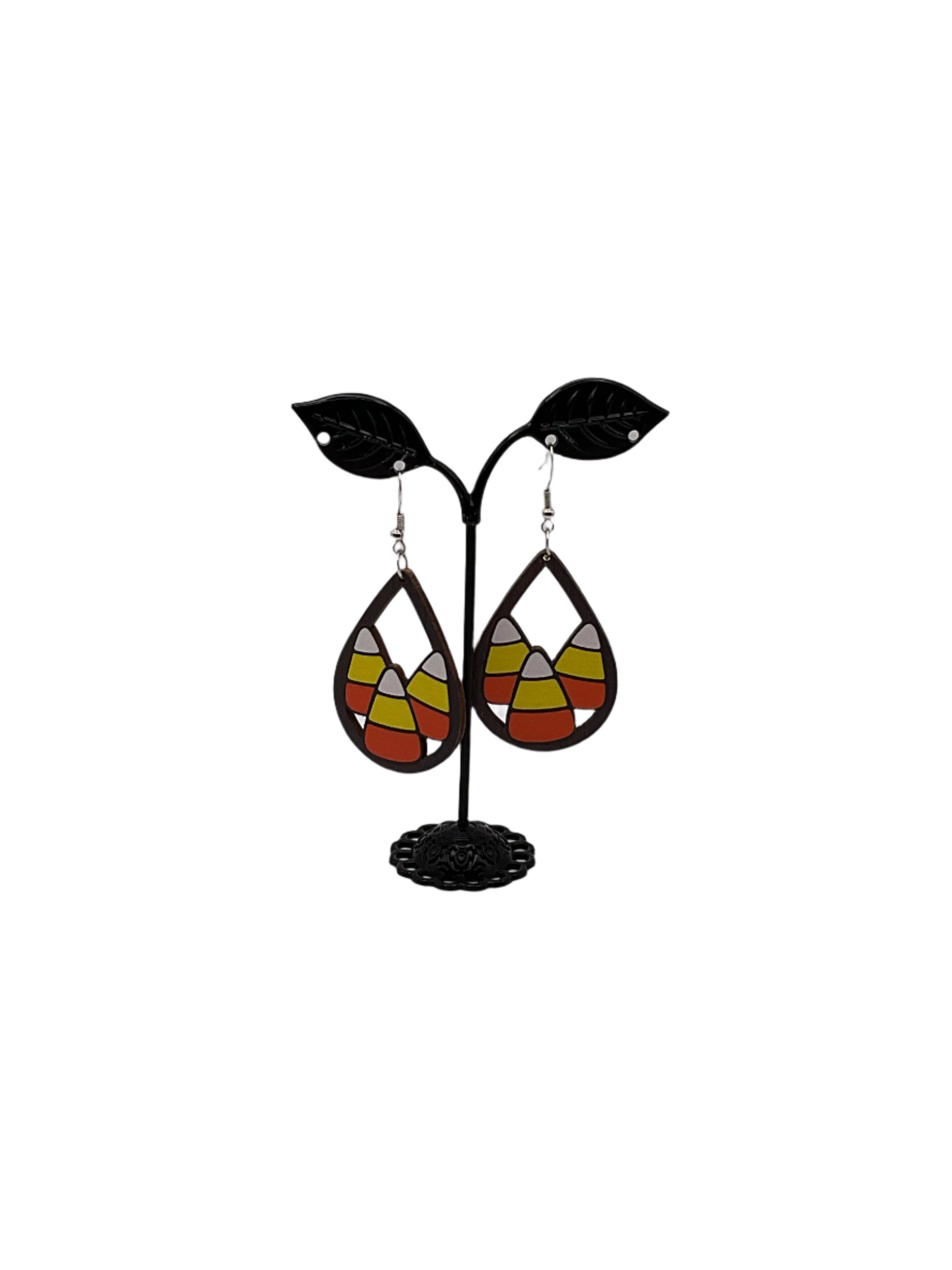 Wooden Candy Corn Earrings