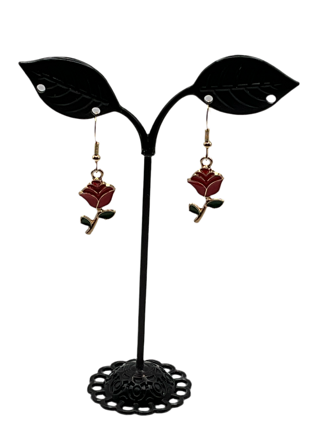 Red Rose Earrings