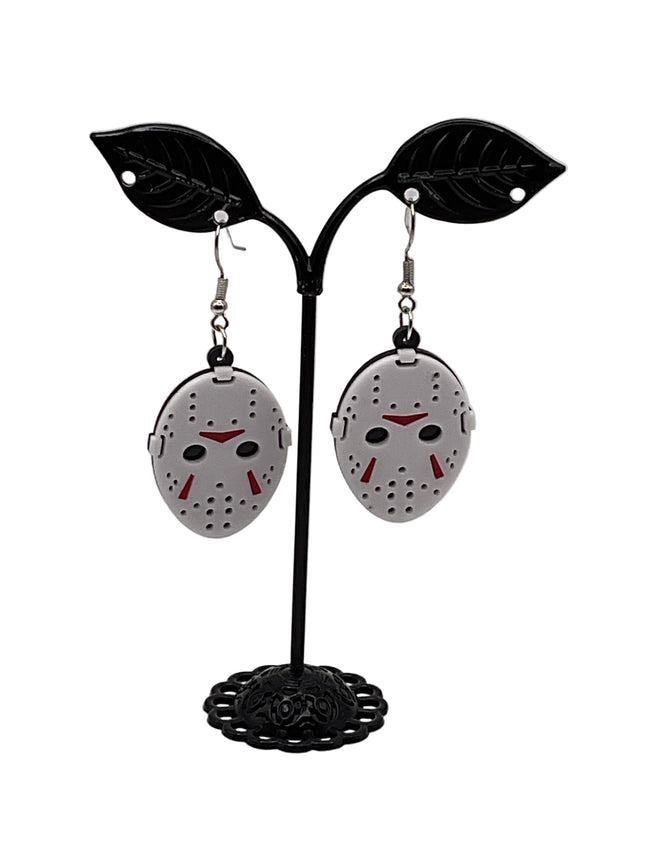 Jason Voorhees Mask Earrings Hover Image