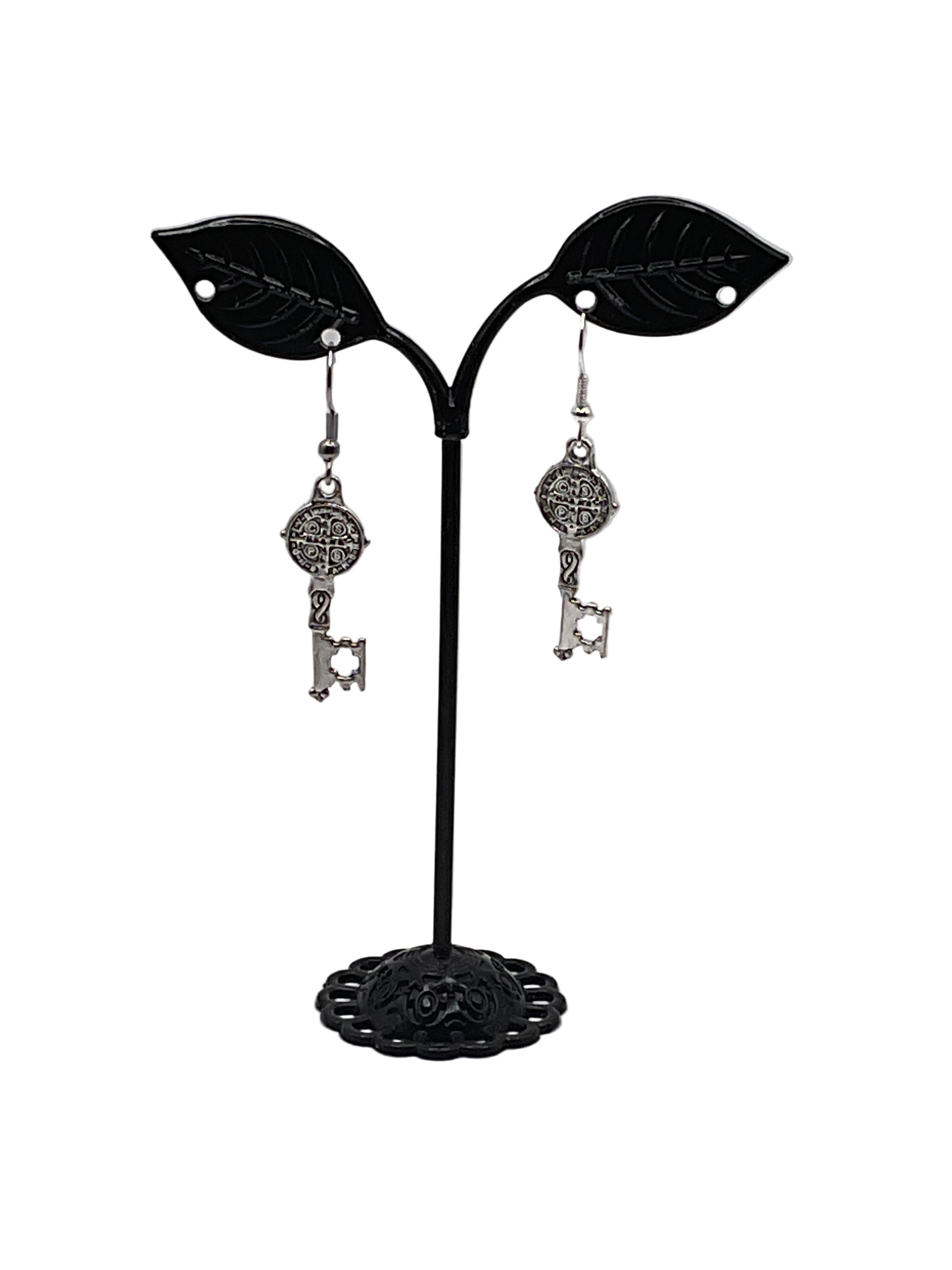 St. Benedict Key Medal Earrings Main image