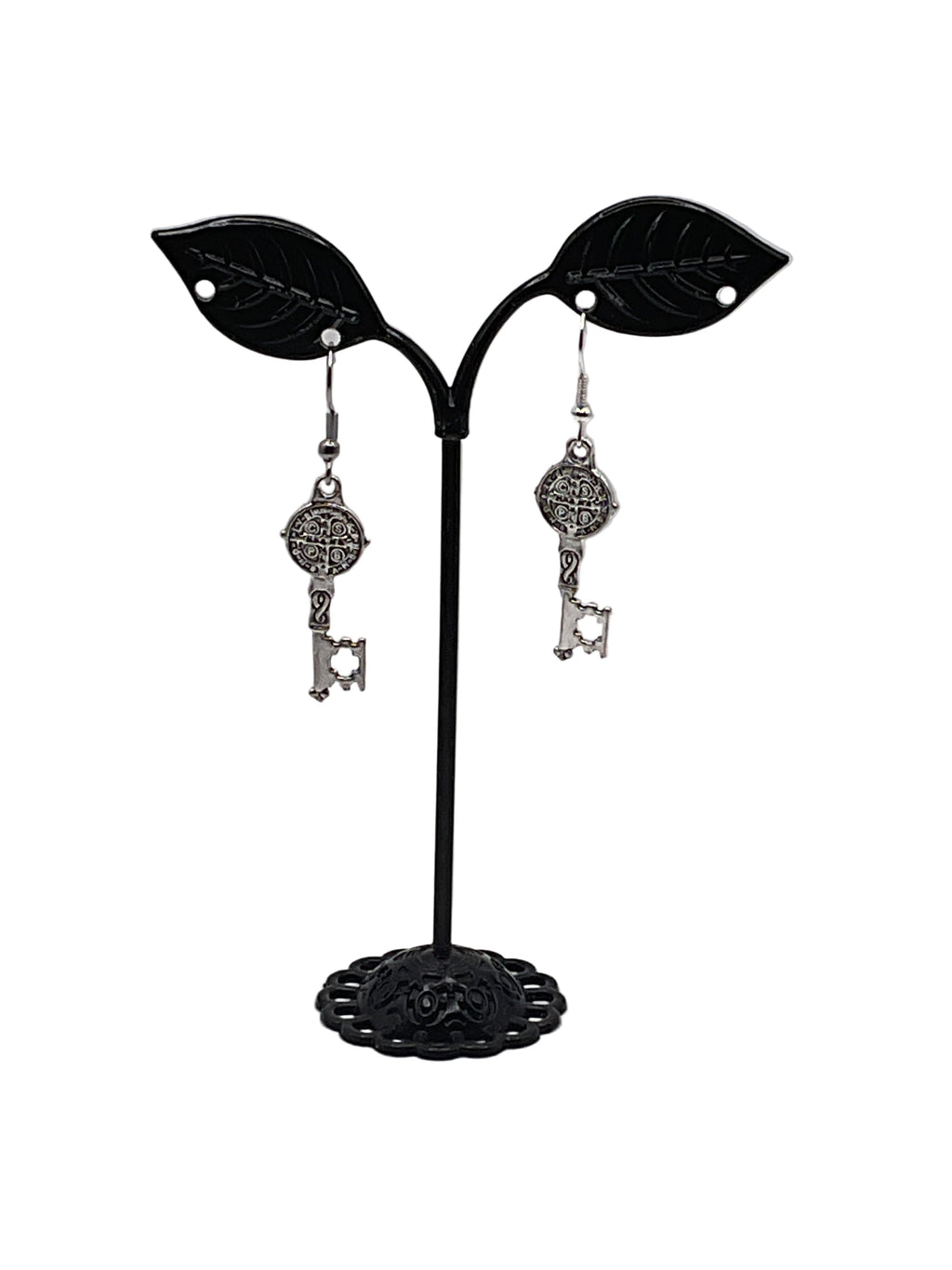 St. Benedict Key Medal Earrings