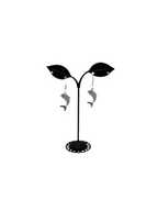 White Dolphin earrings with crystals