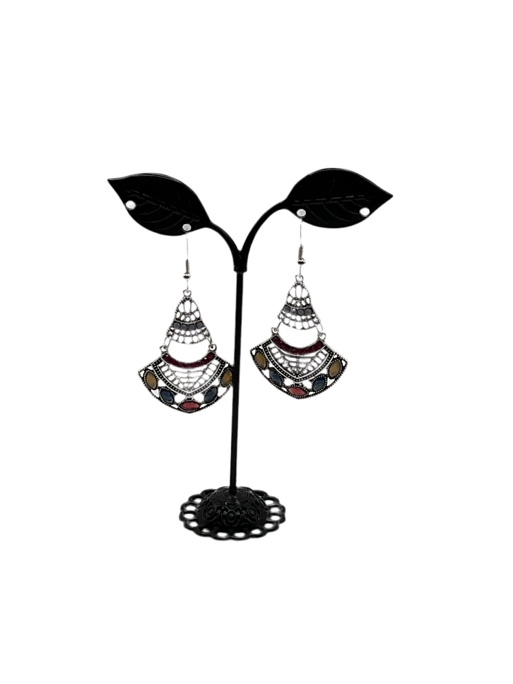 Silver and Gem Earrings