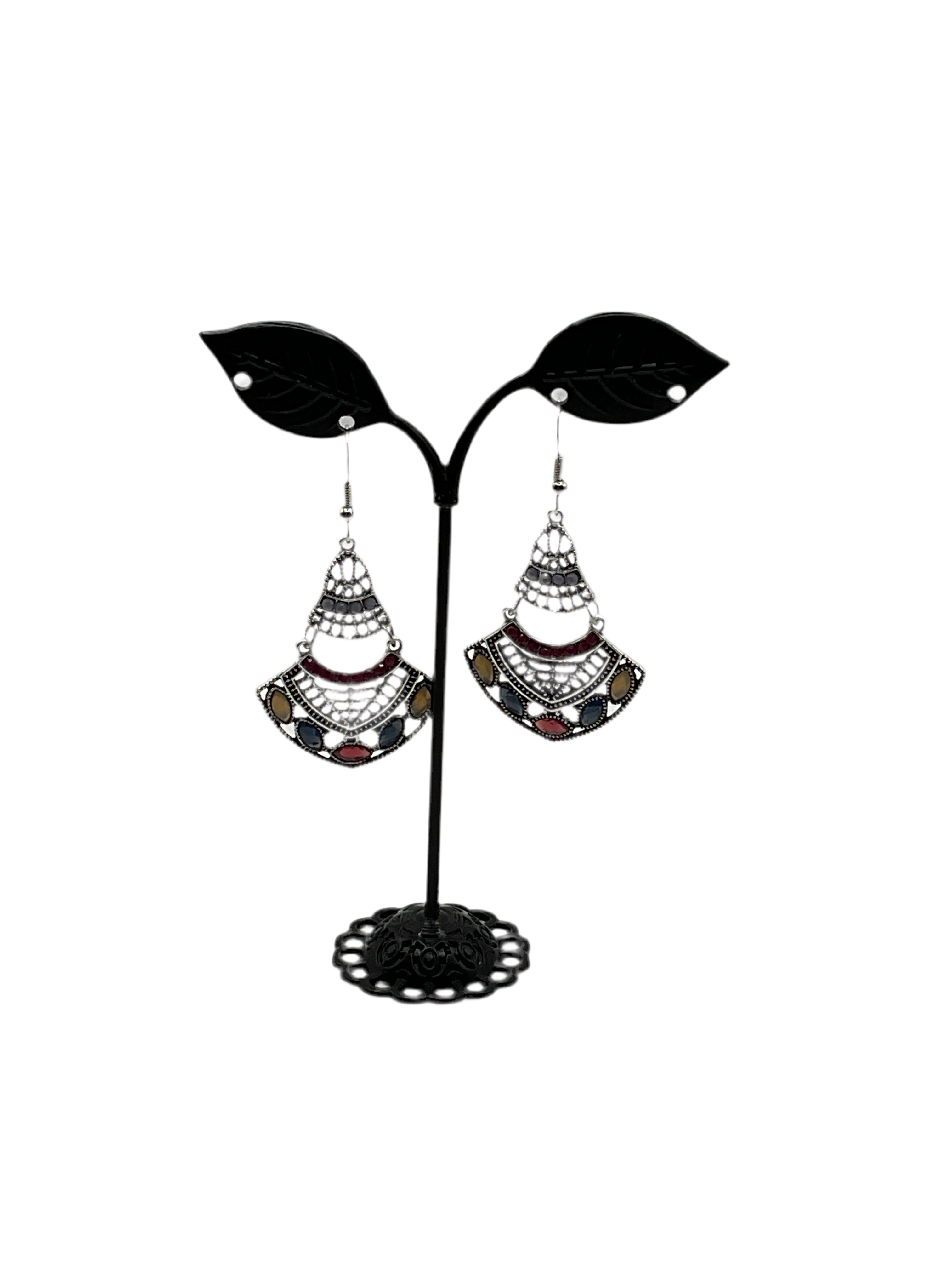 Silver and Gem Earrings