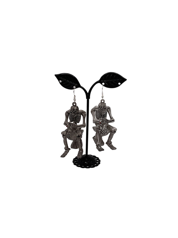 Skeleton On The Pot Earrings