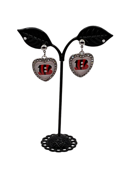 AFC Football Earrings Cincinnati Bengals~Hearts