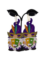Mardi Gras Wooden Earrings