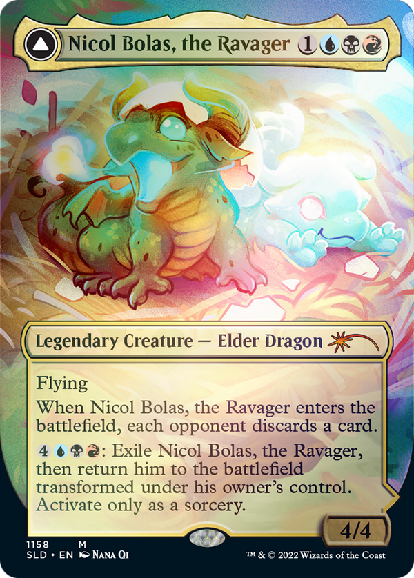 Nicol Bolas, the Ravager // Nicol Bolas, the Arisen (SLD-1158) - Secret Lair Drop (Borderless) Foil