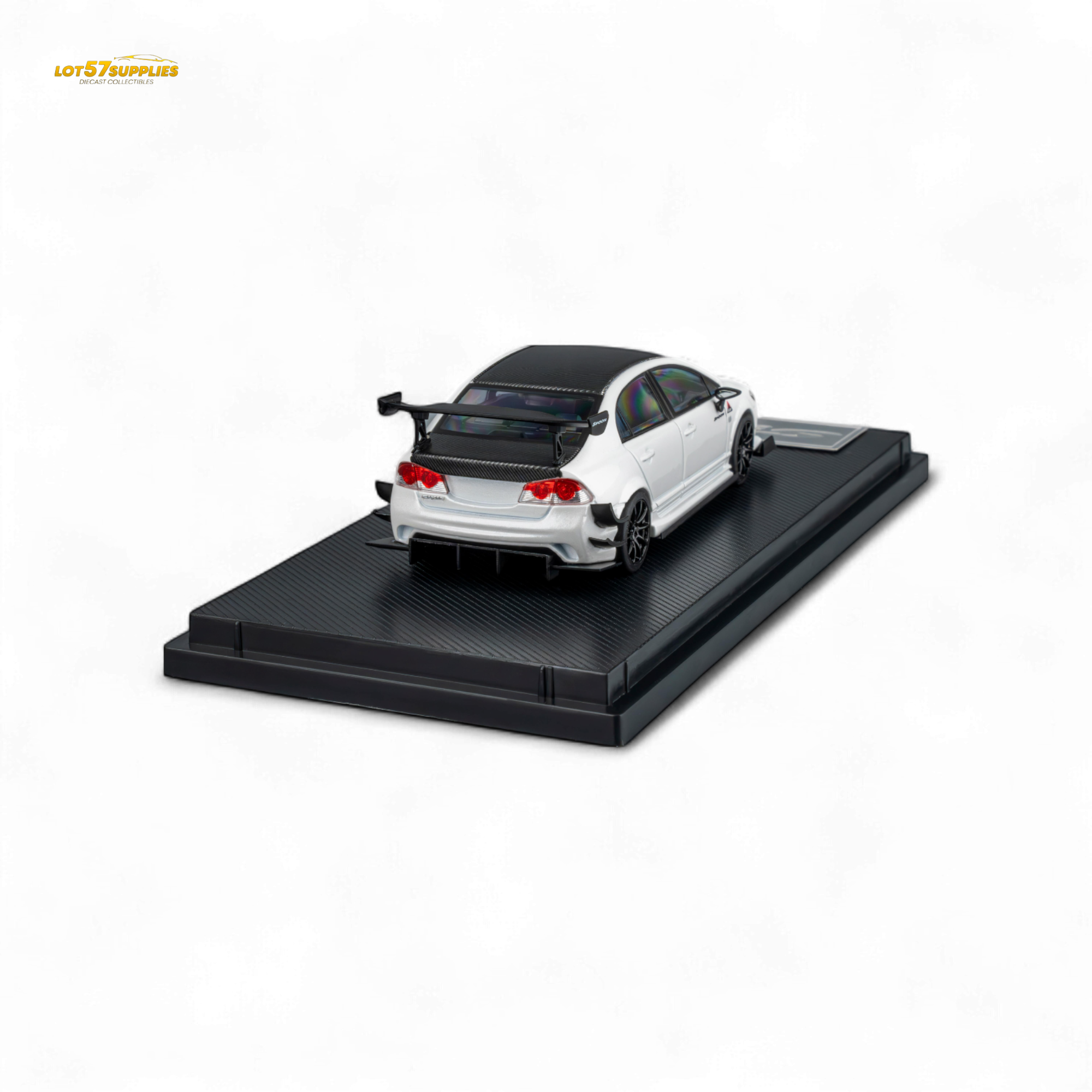 (Pre-Order) Microturbo Honda Civic Type R FD2 Spoon Sports - Metallic White 1:64 - Collectors World Toys