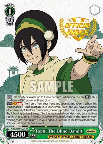 Toph: The Blind Bandit (Judge Promo) (ATLA/WX04-024PR SP) - Avatar: The Last Airbender