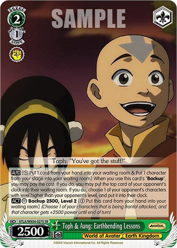 Toph & Aang: Earthbending Lessons (SR) (ATLA/WX04-027S SR) - Avatar: The Last Airbender