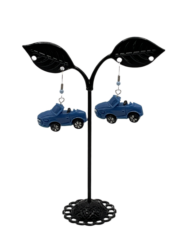 Blue Car Earrings