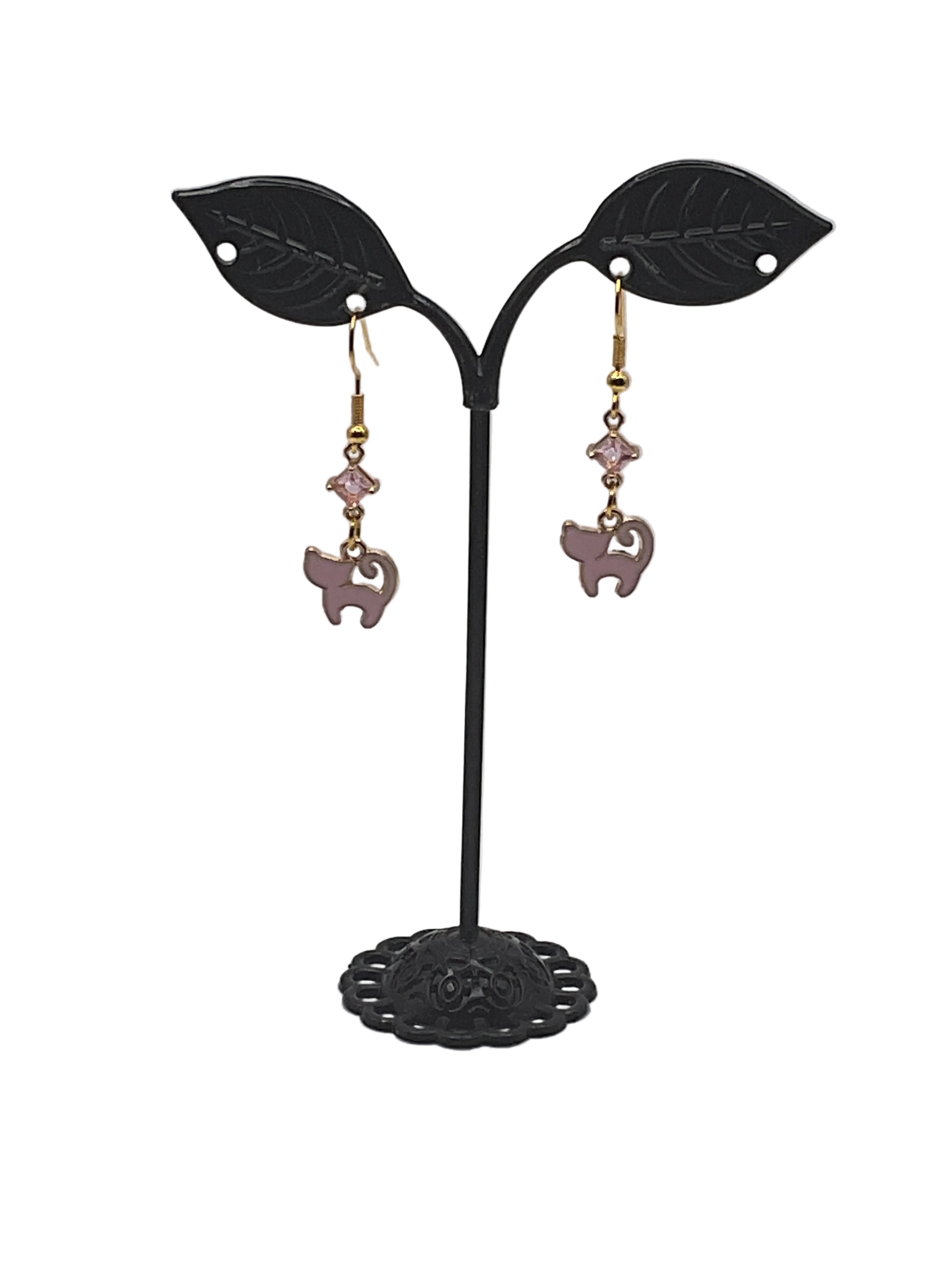 Kitties,Crosses and Crystal Earrings