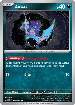 Zubat 041/165 - SV Scarlet & Violet 151 Reverse Holofoil Main image