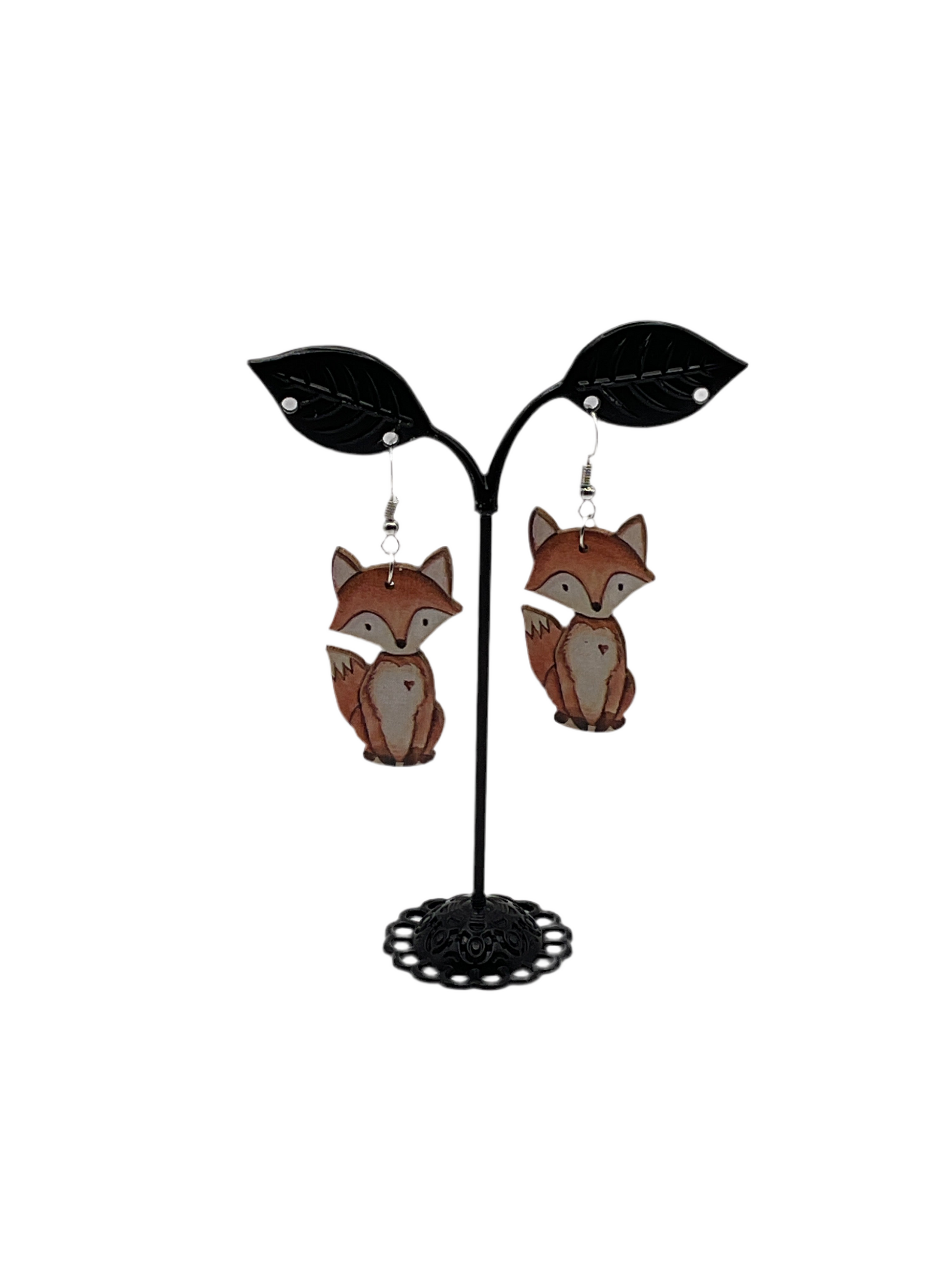 Wooden Fox earrings