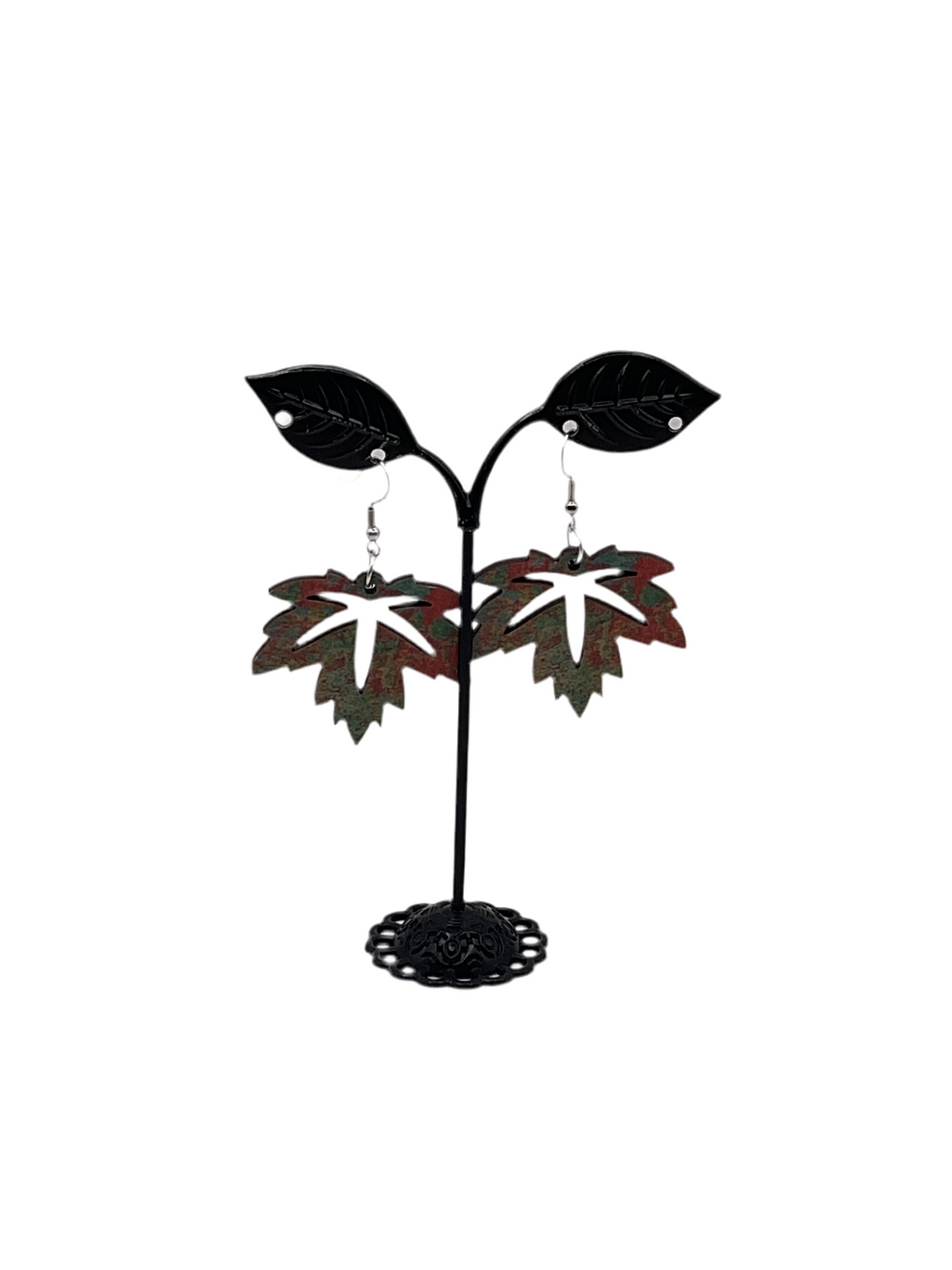 Wooden Leaf Earrings