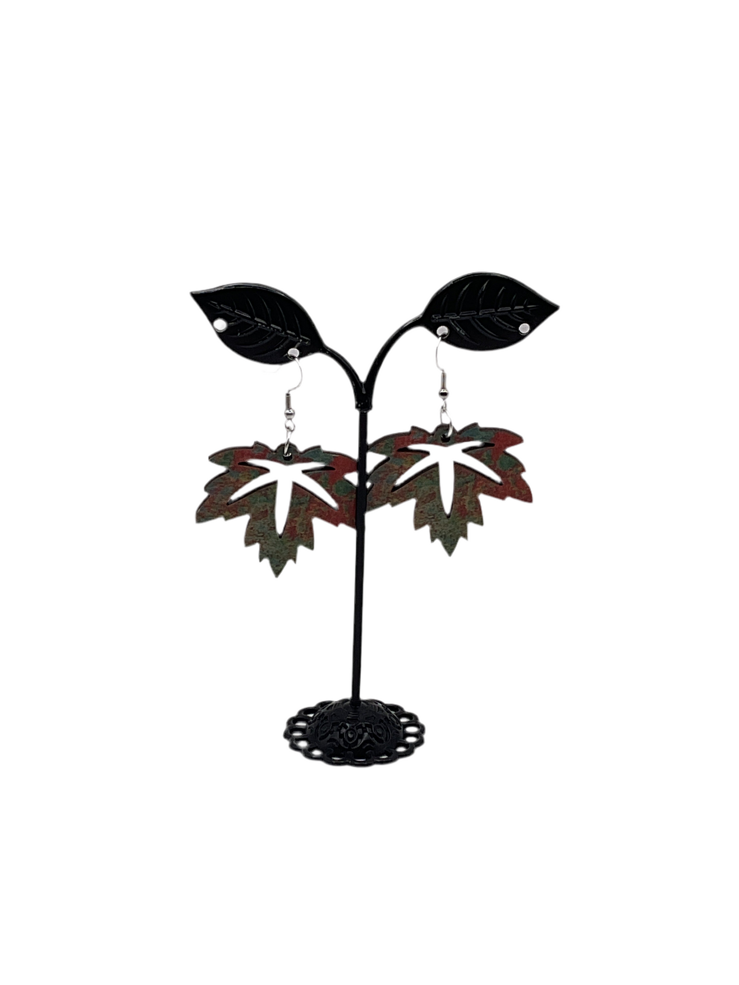 Wooden Leaf Earrings