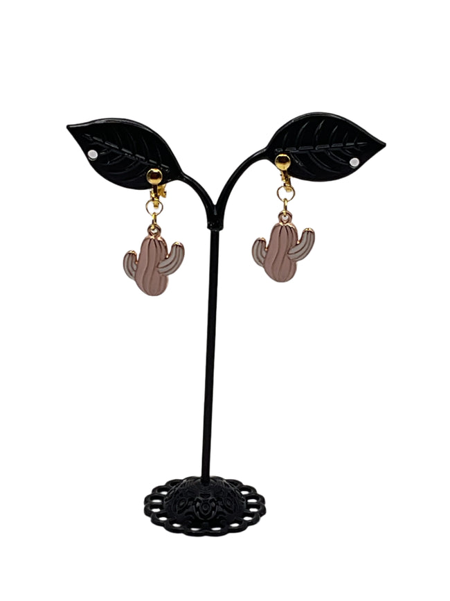 Pink Cactus earrings Hover Image