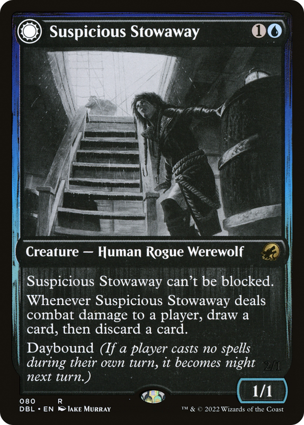 Suspicious Stowaway // Seafaring Werewolf (DBL-080) - Innistrad: Double Feature: (Double Faced Transform)