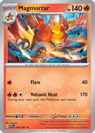 Magmortar 010/091 - SV Paldean Fates Reverse Holofoil