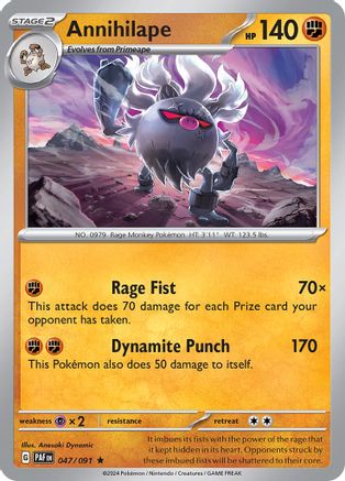Annihilape 047/091 - SV Paldean Fates Reverse Holofoil Main image