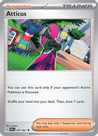 Atticus 077/091 - SV Paldean Fates Reverse Holofoil Main image