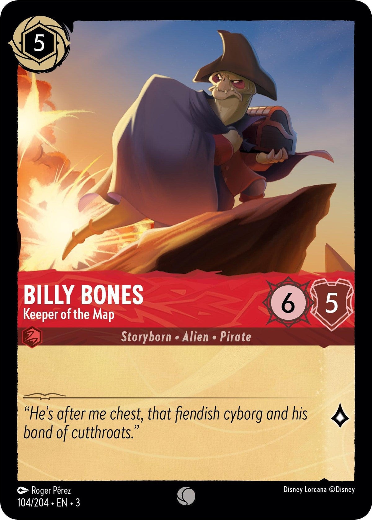 Billy Bones - Keeper of the Map (104/204) - Into the Inklands Cold Foil Main image
