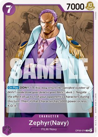 Zephyr (Navy) (OP06-074) - Wings of the Captain Foil Main image