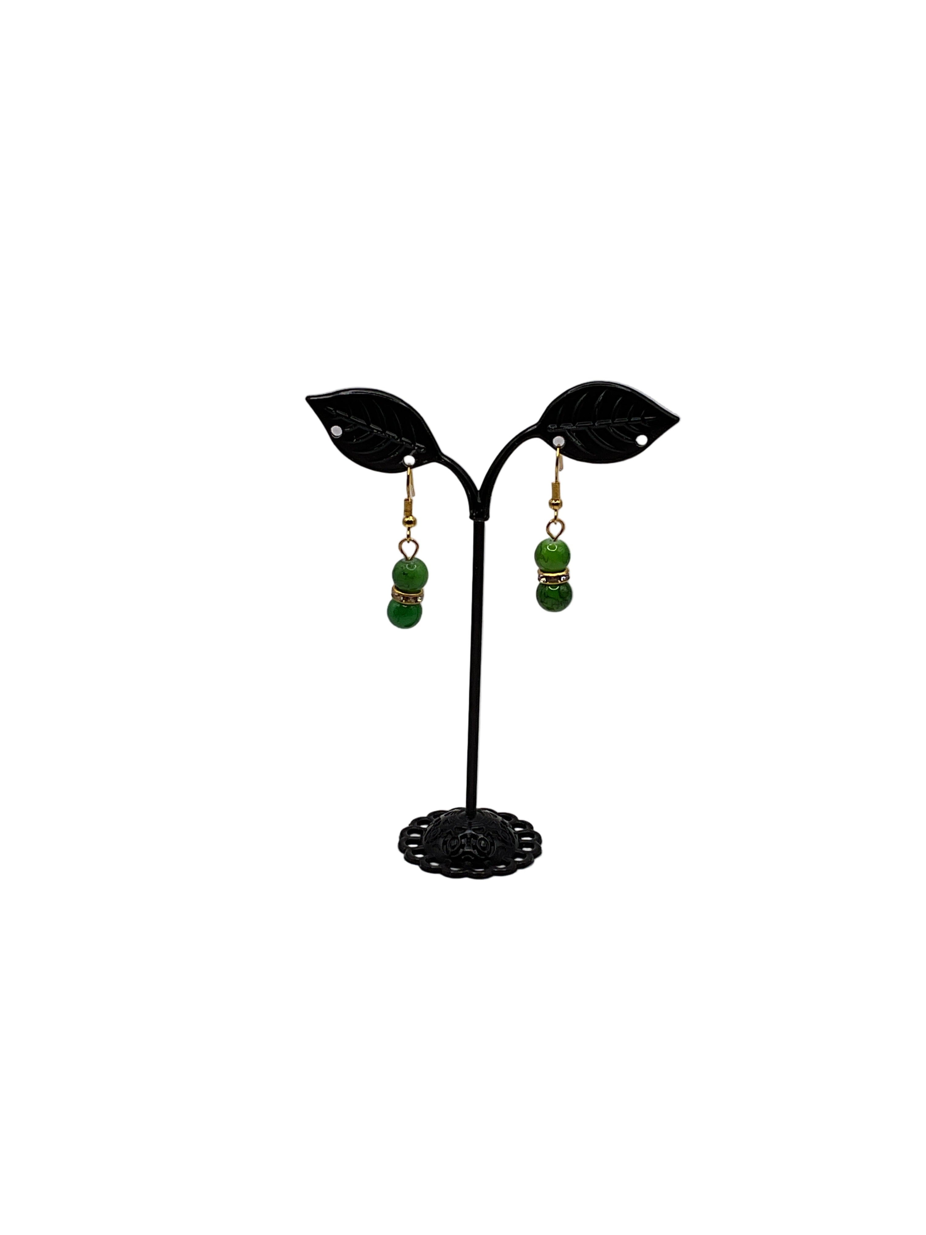 Green beaded earrings