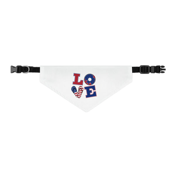 Patriotic Pet Bandana Collar - Celebrate Love, Perfect for July 4th, Dog Lovers, Pet Fashion, Cute Dog Accessories