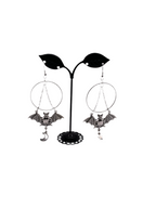 Silver bat earrings