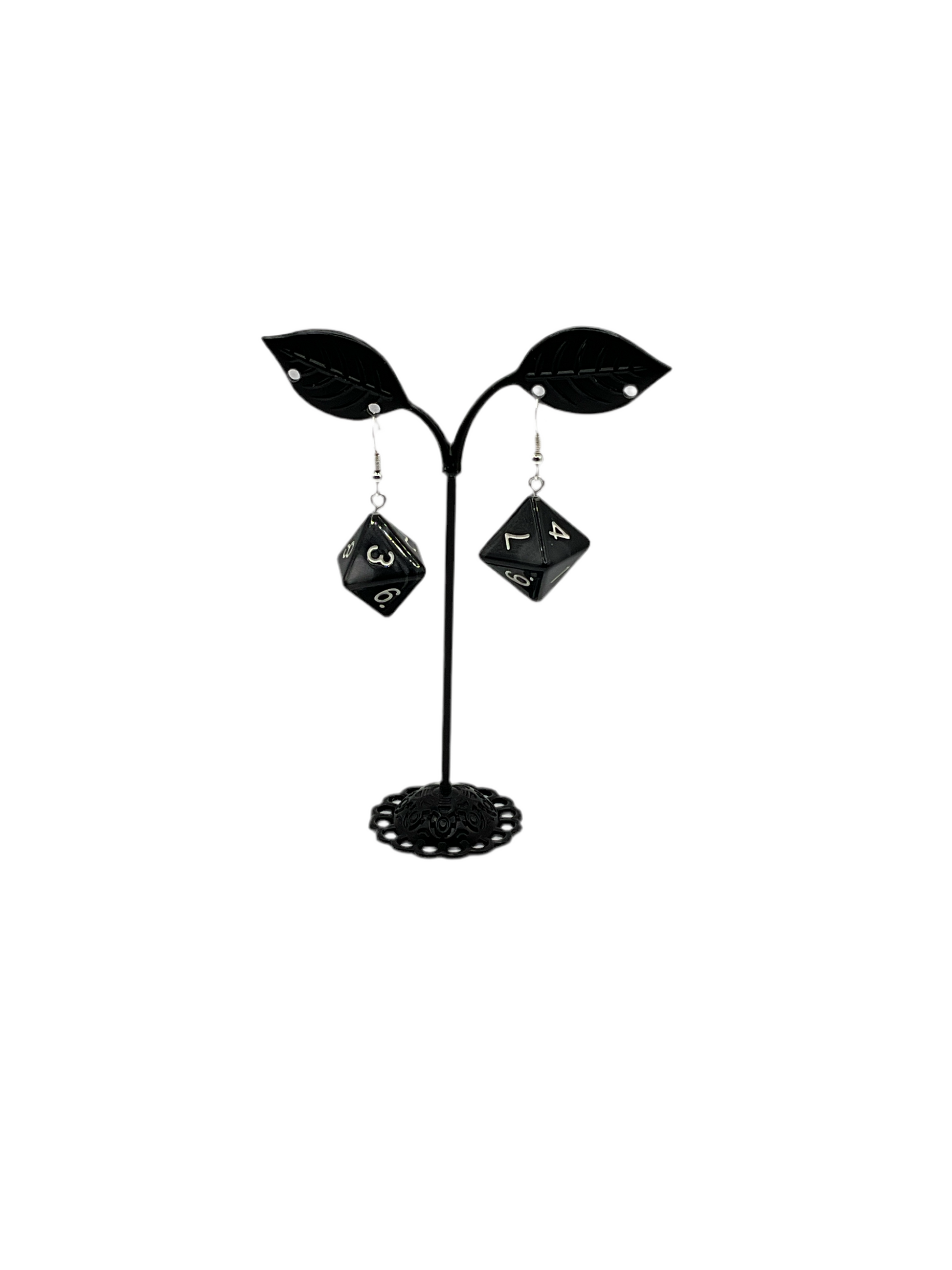 D8 dice earrings