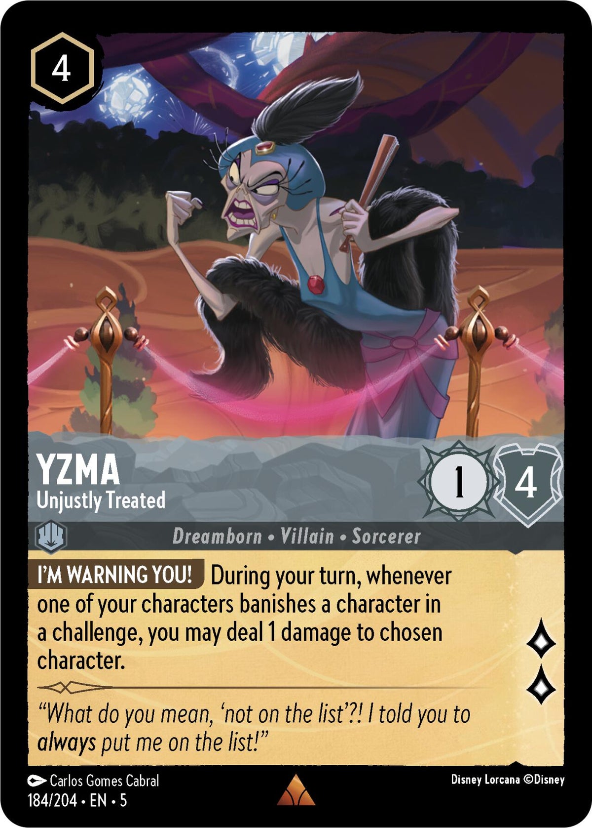 Yzma - Unjustly Treated (184/204) - Shimmering Skies Cold Foil Main image